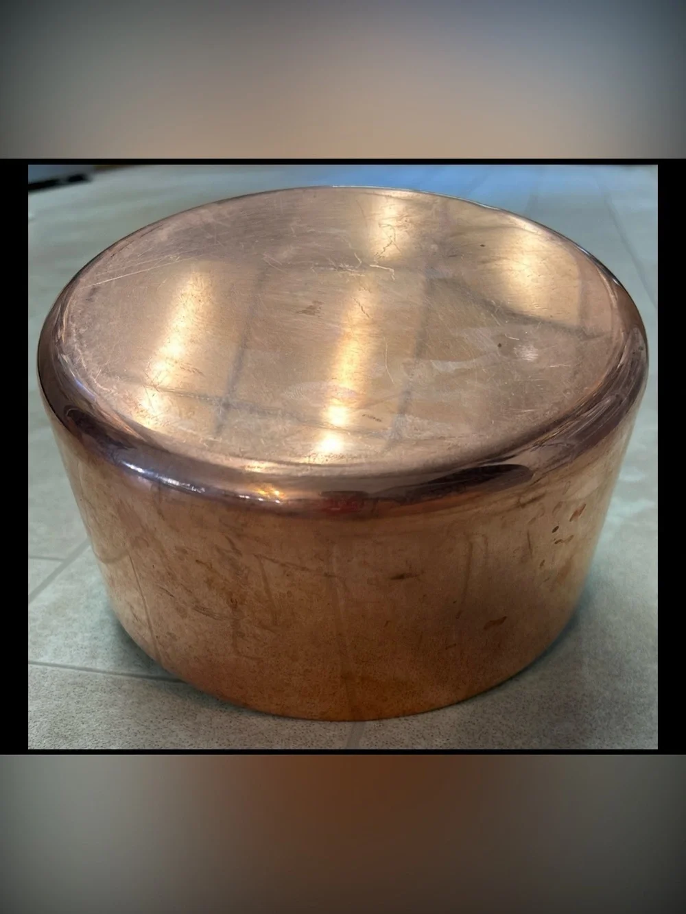 Made In France Copper Saucepan Pot 7.25 inch diameter Stylish Clean Cooking